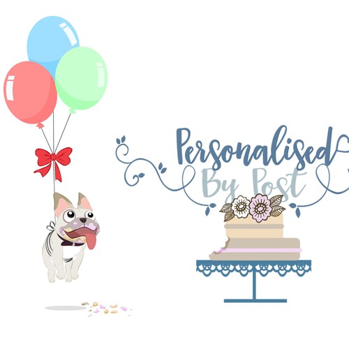 Balloon design with the title 'cake ilustration'