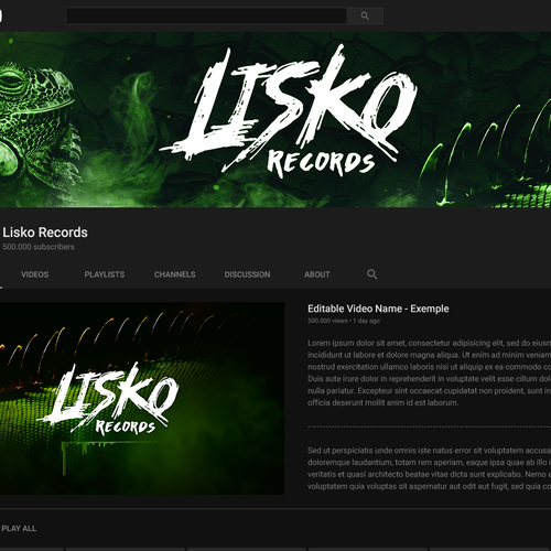Theme design with the title 'Youtube Cover'