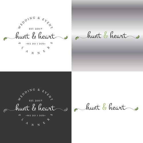 Event planning design with the title 'Hunt & Heart Wedding & Event Planners'