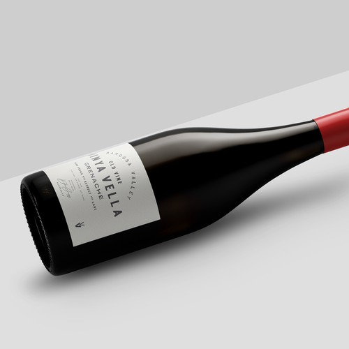 Winery label with the title 'Vinya Vella, old vine Barossa Valley Grenache'