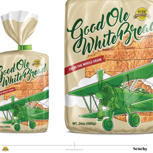 Retail packaging with the title 'Bread packaging design'