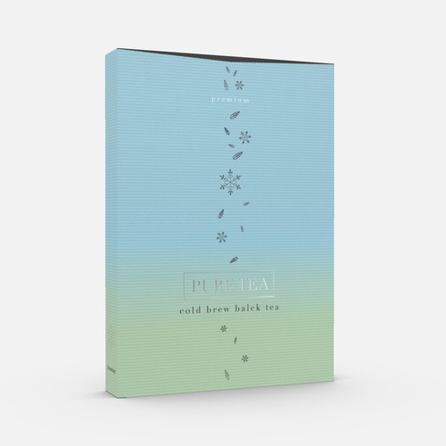 Green and blue design with the title 'Cold Brew Tea box design'