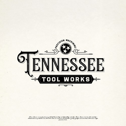 Steampunk design with the title 'TENNESSEE TOOL WORKS LOGO DESIGNS'