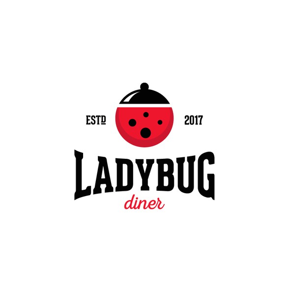 Diner logo with the title 'Creative logo for Ladybug Diner.'