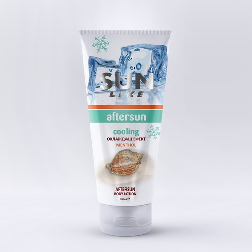 Label artwork with the title '3d renders and labels for cosmetic products'