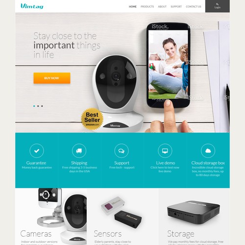 Photography website with the title 'Crisp New Design for Bestselling Security Camera Brand'
