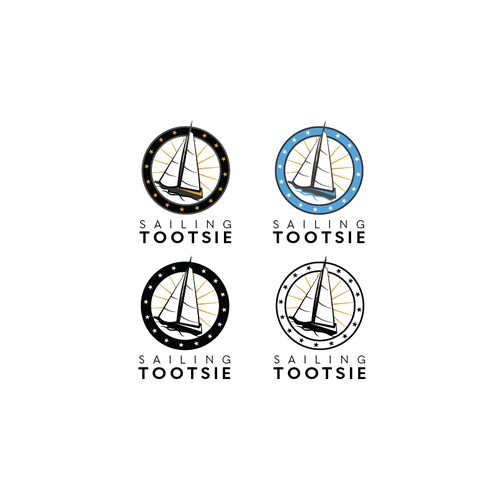 Nautical logo with the title 'Logo for sailing trip around the world'