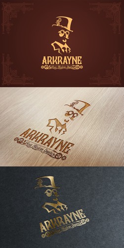 Mustache logo with the title 'Craft a special logo design for Arkrayne - an up and coming steampunk retailer'
