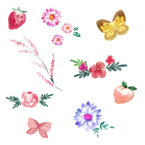 Traditional artwork with the title 'decorative sticker design'