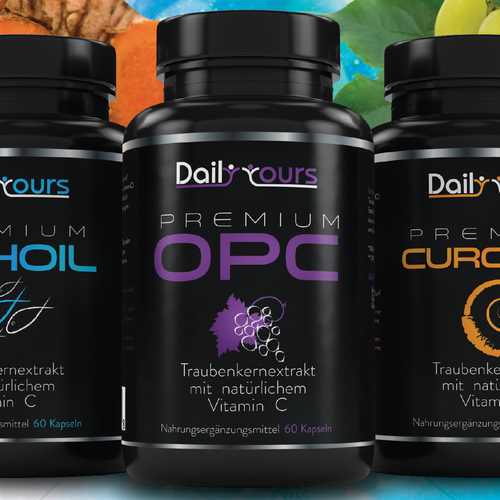 Grape design with the title 'Label for supplement'