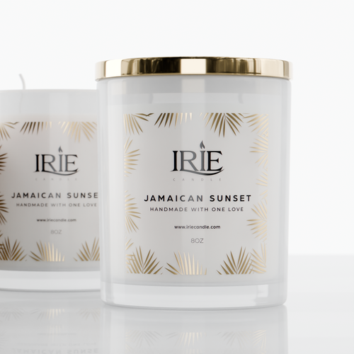 Candle packaging with the title 'Candle Label Design'