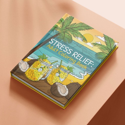 Coloring design with the title 'Book cover design'