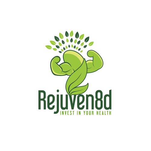 Healthy brand with the title 'Rejuven8d Fitness Logo Design'