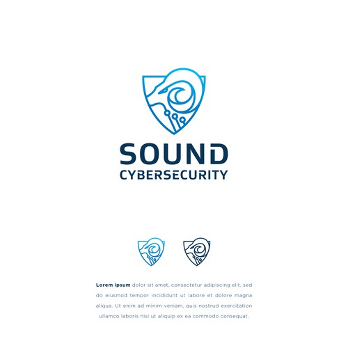 Head brand with the title 'Sound Cybersecurity Logo'