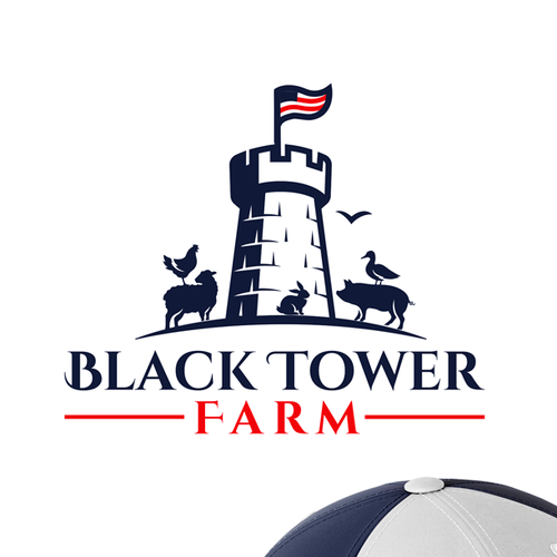 Sheep logo with the title 'Black Tower Farm'