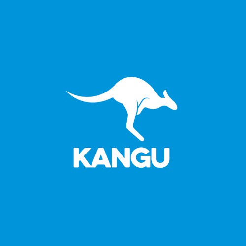 Kangaroo logo with the title 'Kangu logo design'