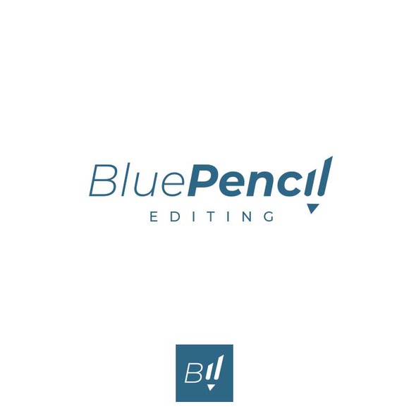 Pencil logo with the title 'Negative space use in logo design'