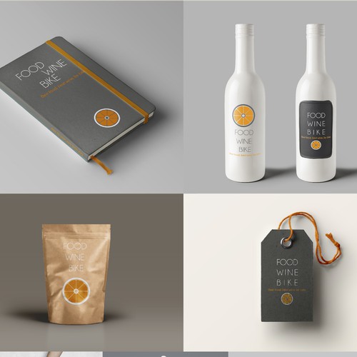 Bike logo with the title 'Food Wine Bike logo'