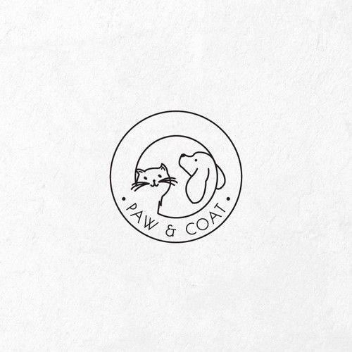 Paw logo with the title 'pet products logo design'