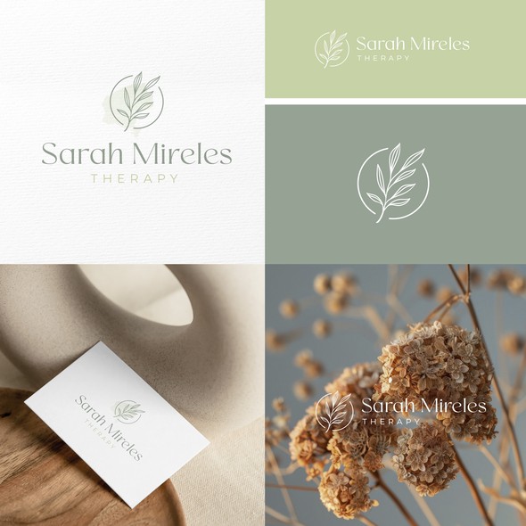 Nature brand with the title 'Serene and relaxing logo for a therapist'