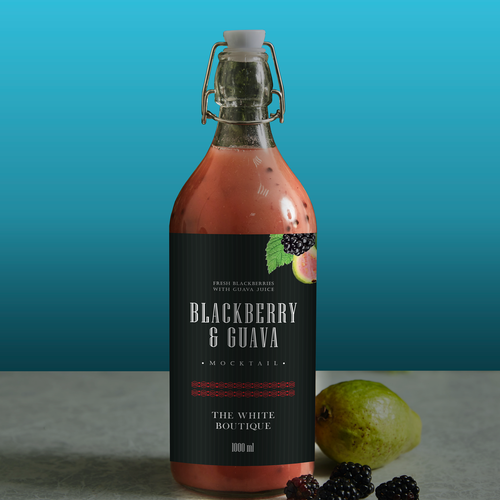 Juice label with the title 'The White Boutique- Juice label'