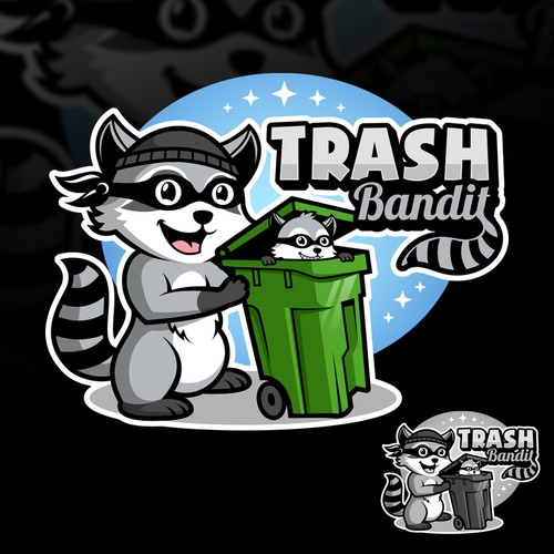 Raccoon logo with the title 'Raccoon Trash bandit'