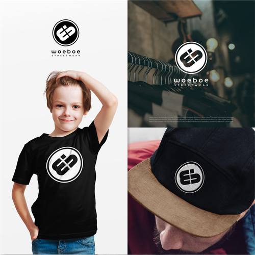 Streetwear design with the title 'woeboe streetwear logo'