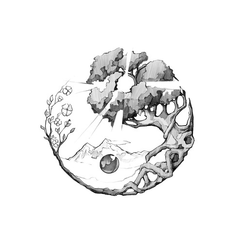 Yin yang design with the title 'Yin & Yang Four Seasons Tattoo'