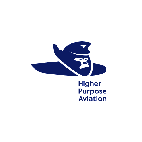 Jet logo with the title 'Higher Purpose Aviation Logo'