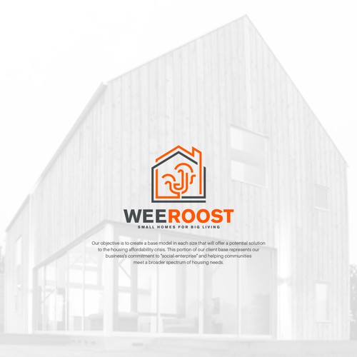 Rooster logo with the title 'Line art mark for weeRoost'