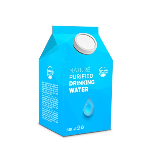Water packaging with the title 'Concept'