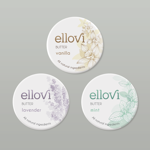 Feminine label with the title 'Natural Body Butter Label Design'