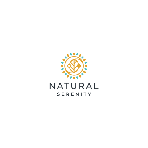 Yin-yang logo with the title 'Natural Serenity Logo Concept'