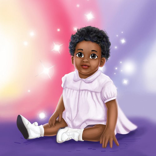 Caricature artwork with the title 'Afro American baby'