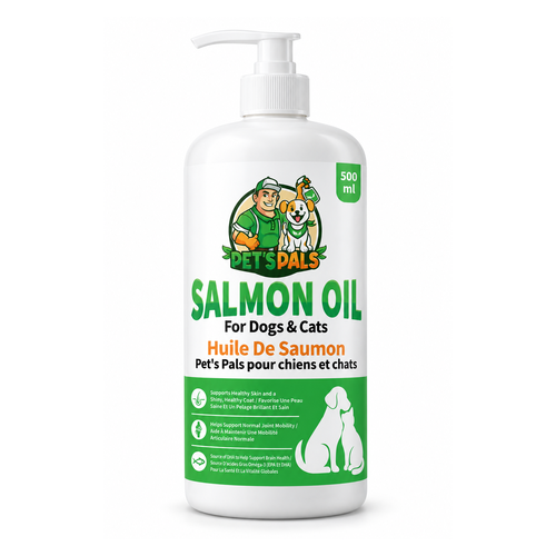 Dog packaging with the title 'Pet’s Pals Salmon Oil Packaging Design'