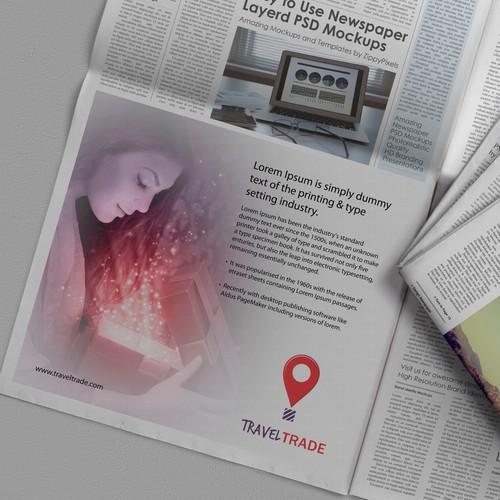 Newspaper design with the title 'News Paper Advert'