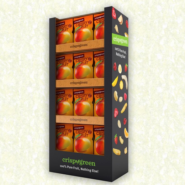 Display design with the title 'Case stacker display for Crispy Fruit'