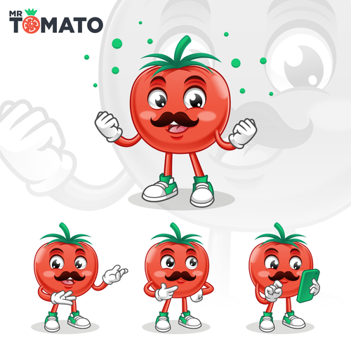 Emoticon design with the title 'Mascot Design for Mr Tomato'
