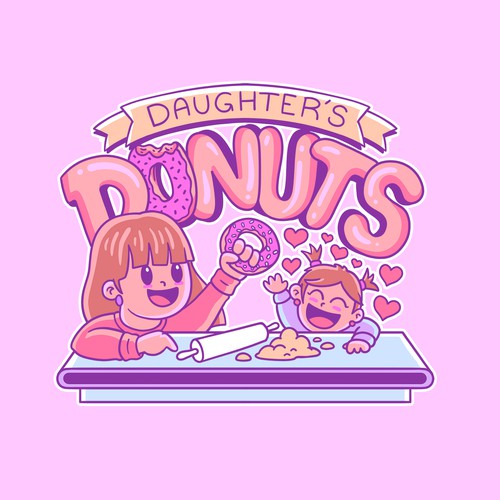 Donut design with the title 'Daughter's Donuts'