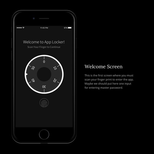 Welcome design with the title 'App Locker'