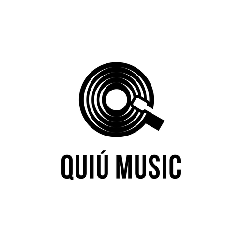 Combination logo with the title 'quiu music'