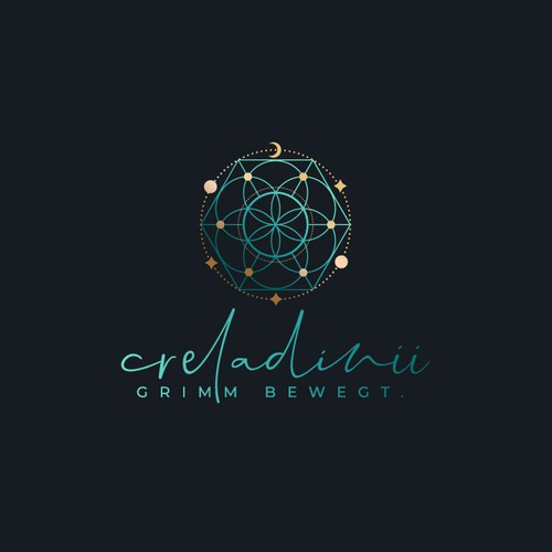 Magical logo with the title 'Sacred geometry inspired logo'