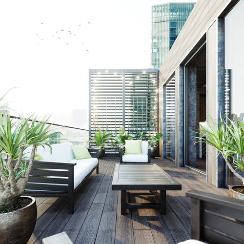 Exterior design with the title 'London Balcony Design'
