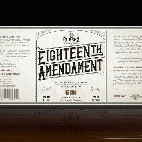 Gin packaging with the title 'Gin label'