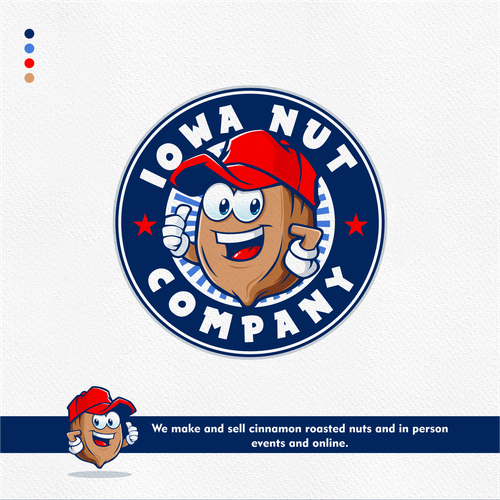 Nut logo with the title 'Super fun Super fun roasted nut business logo'