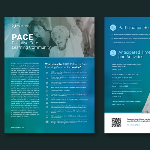 Conference design with the title 'PACE Learning Community Flyer'