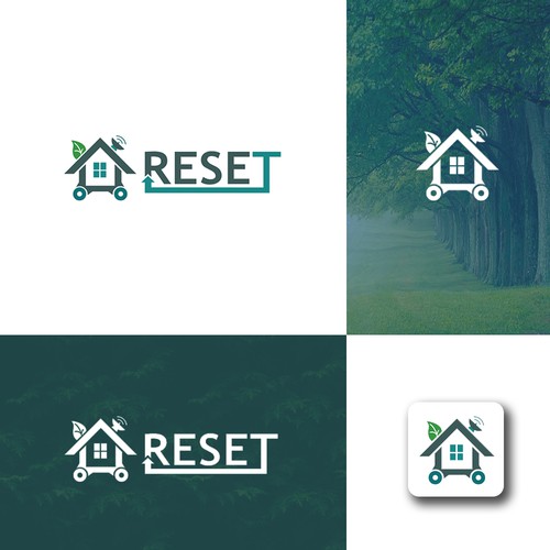 Hospitality logo with the title 'Outdoor, tech-enabled hospitality logo for a startup brand'