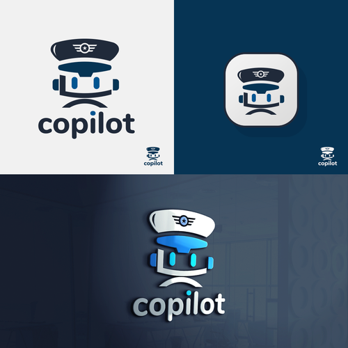 Pilot logo with the title 'Copilot - Logo Design'