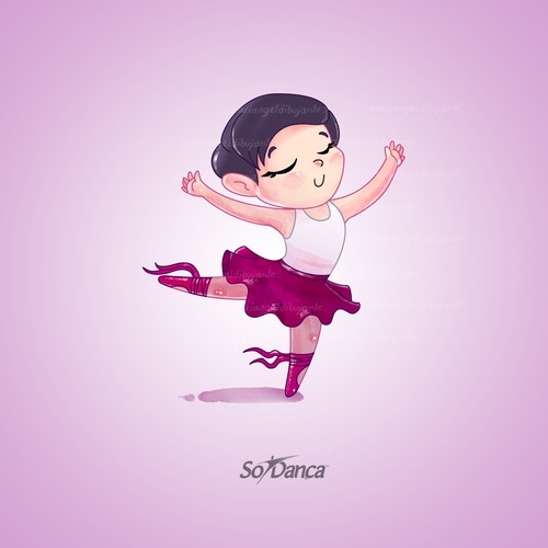 Girly design with the title 'Character desing for Só Dança Ballet.'