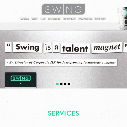 Parallax website with the title 'WebDesign :: Swing Sketch2'